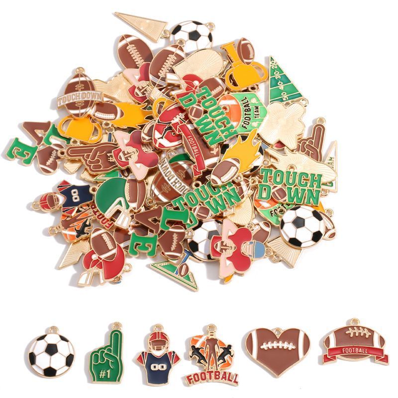 5PCS Foot Ball Collection Charm For Jewelry Making Findings