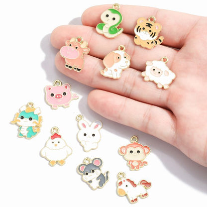 5PCS Cute Animal Collection Charm For Jewelry Making Findings
