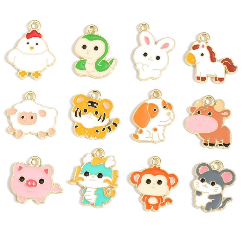 5PCS Cute Animal Collection Charm For Jewelry Making Findings