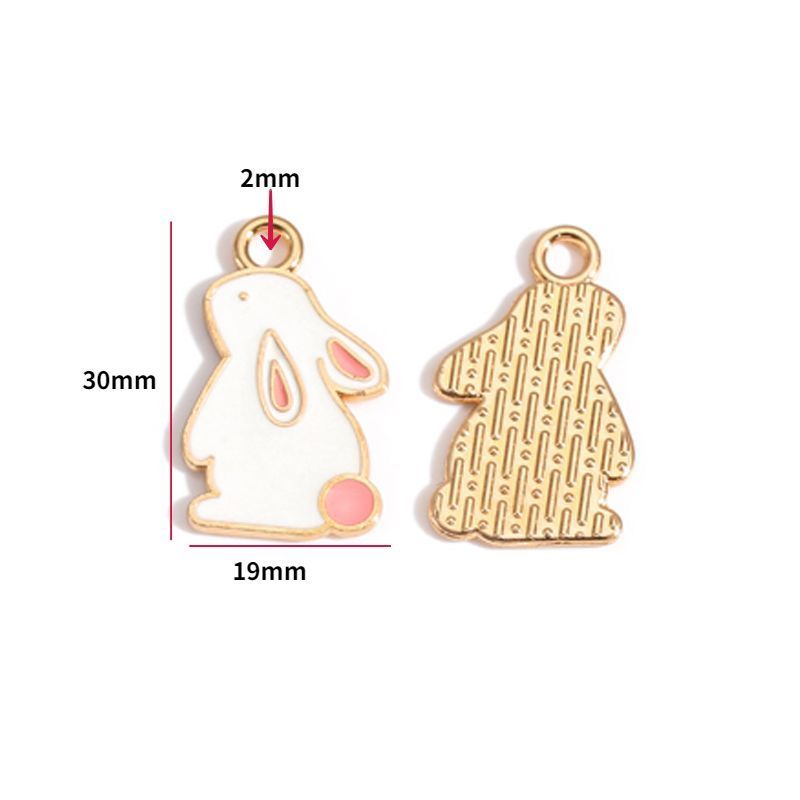 5PCS Cute Bunny Collection Charm For Jewelry Making Findings