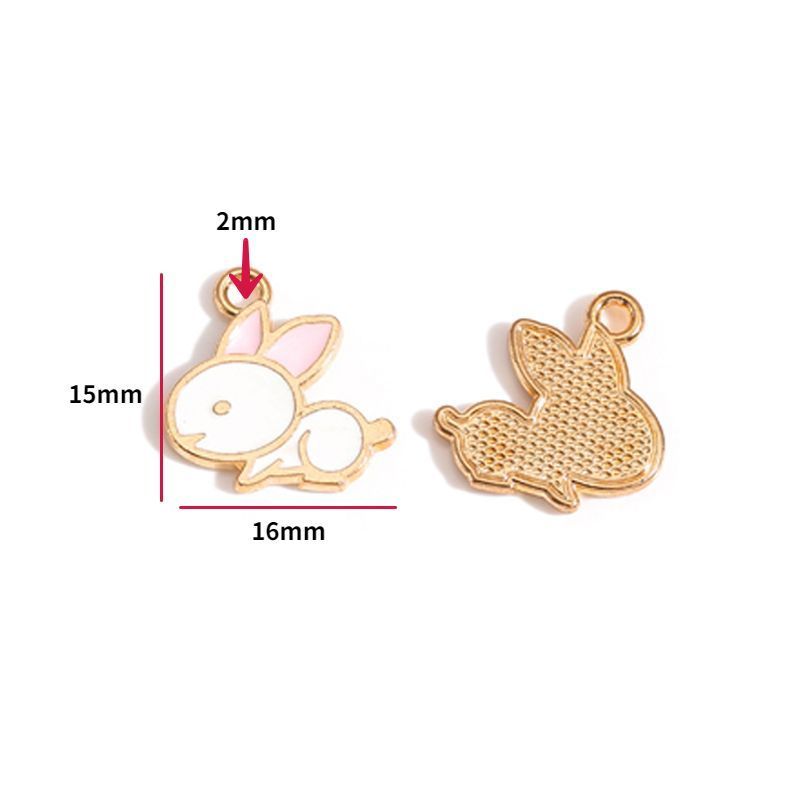 5PCS Cute Bunny Collection Charm For Jewelry Making Findings