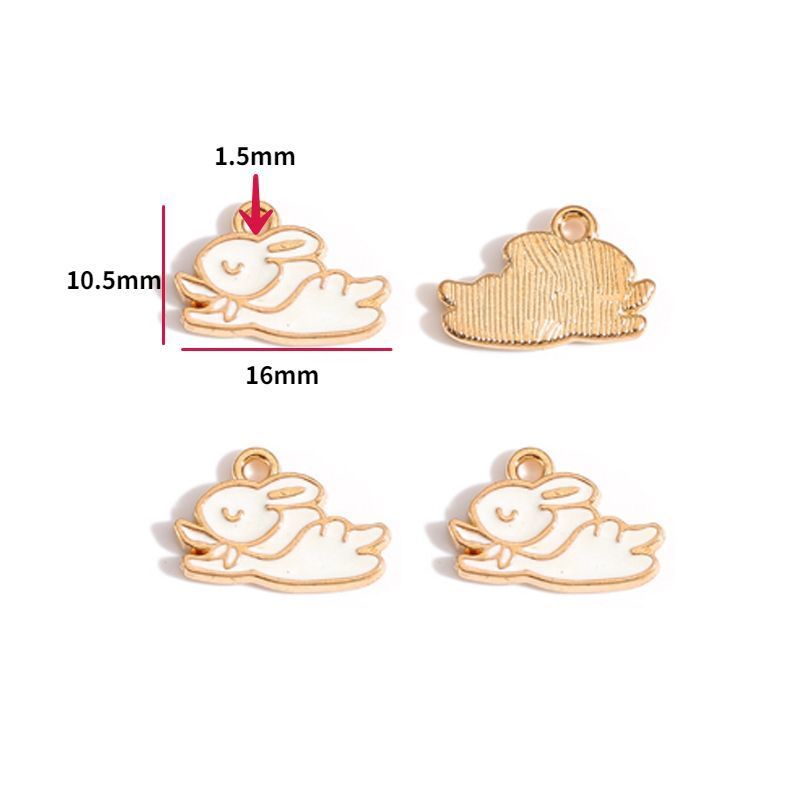 5PCS Cute Bunny Collection Charm For Jewelry Making Findings
