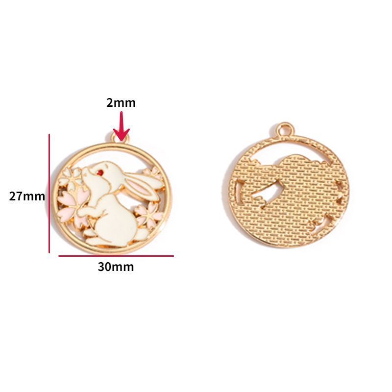 5PCS Cute Bunny Collection Charm For Jewelry Making Findings