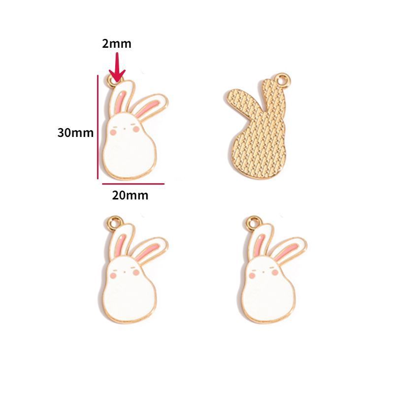5PCS Cute Bunny Collection Charm For Jewelry Making Findings