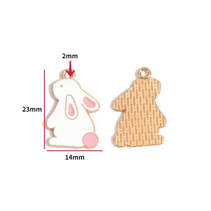5PCS Cute Bunny Collection Charm For Jewelry Making Findings