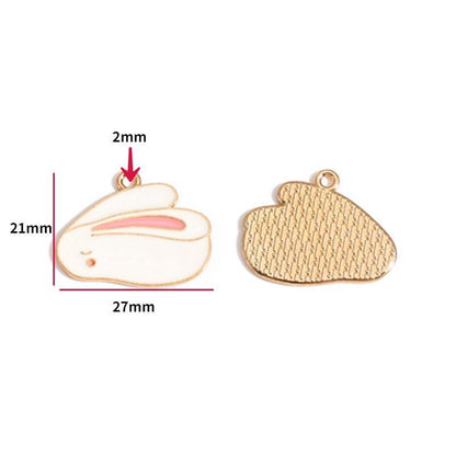 5PCS Cute Bunny Collection Charm For Jewelry Making Findings