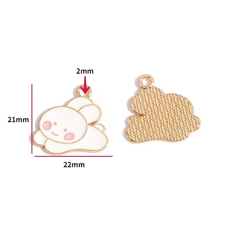 5PCS Cute Bunny Collection Charm For Jewelry Making Findings
