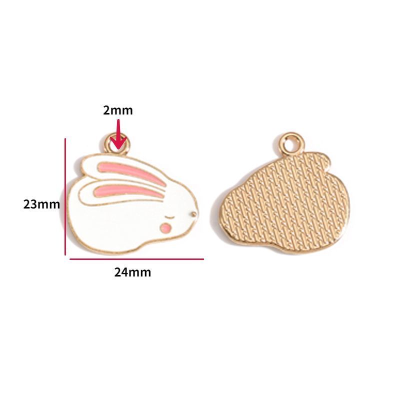 5PCS Cute Bunny Collection Charm For Jewelry Making Findings