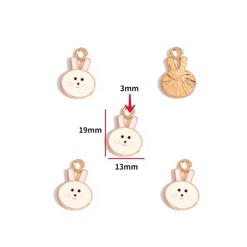 5PCS Cute Bunny Collection Charm For Jewelry Making Findings