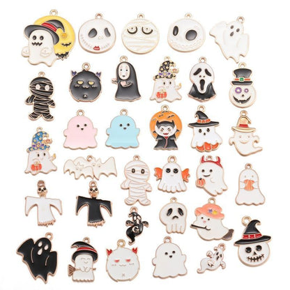 5PCS Halloween Style Theme Jewelry Making Findings Charm #1