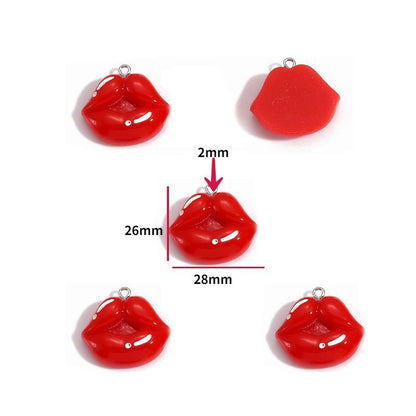 5PCS Lip Kiss Collection Resin Charm For Jewelry Making Findings