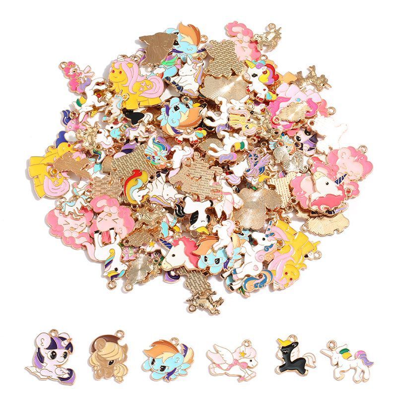5PCS Unicorn Collection Charm For Jewelry Making Findings