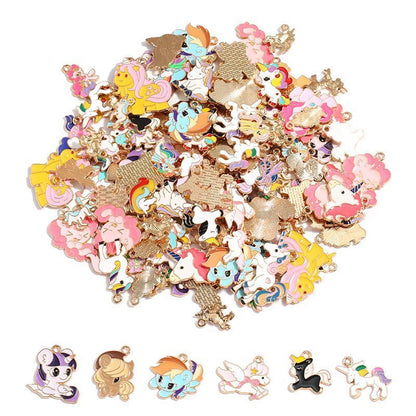 5PCS Unicorn Collection Charm For Jewelry Making Findings