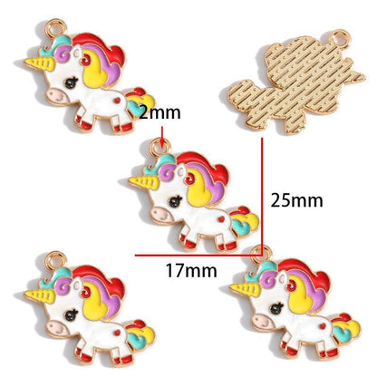 5PCS Unicorn Collection Charm For Jewelry Making Findings