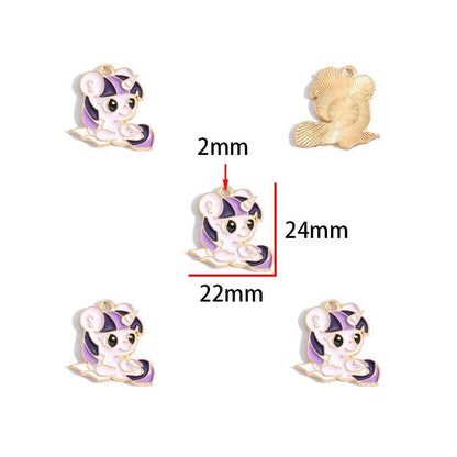 5PCS Unicorn Collection Charm For Jewelry Making Findings