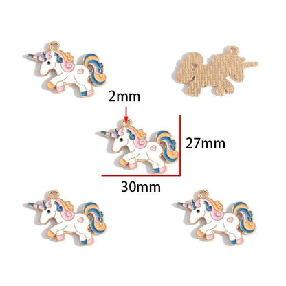 5PCS Unicorn Collection Charm For Jewelry Making Findings