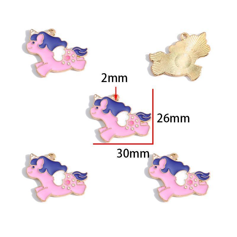 5PCS Unicorn Collection Charm For Jewelry Making Findings