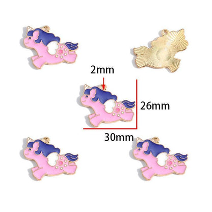 5PCS Unicorn Collection Charm For Jewelry Making Findings
