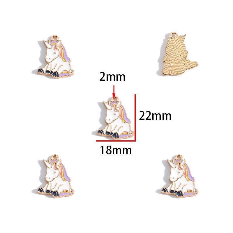 5PCS Unicorn Collection Charm For Jewelry Making Findings