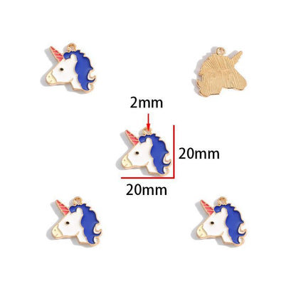 5PCS Unicorn Collection Charm For Jewelry Making Findings