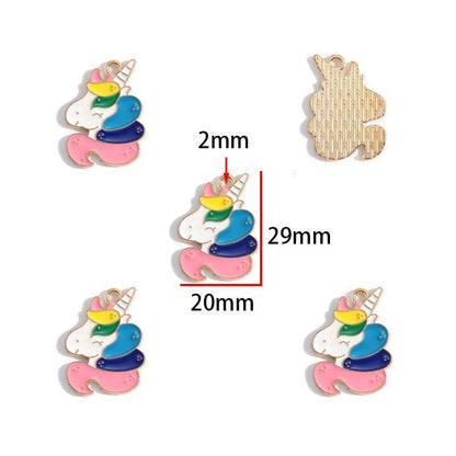 5PCS Unicorn Collection Charm For Jewelry Making Findings