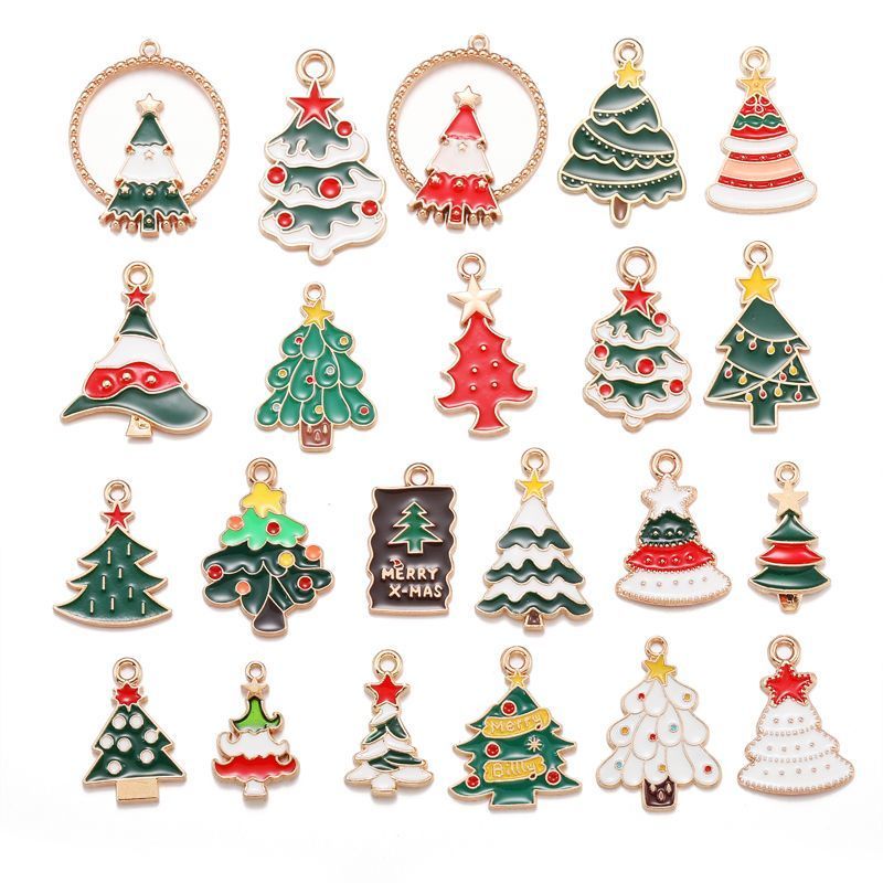 5PCS Christmas Tree Collection Charm For Jewelry Making Findings