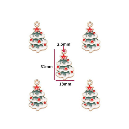 5PCS Christmas Tree Collection Charm For Jewelry Making Findings