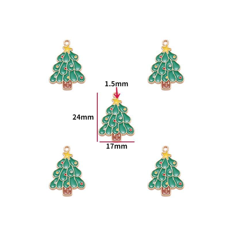 5PCS Christmas Tree Collection Charm For Jewelry Making Findings