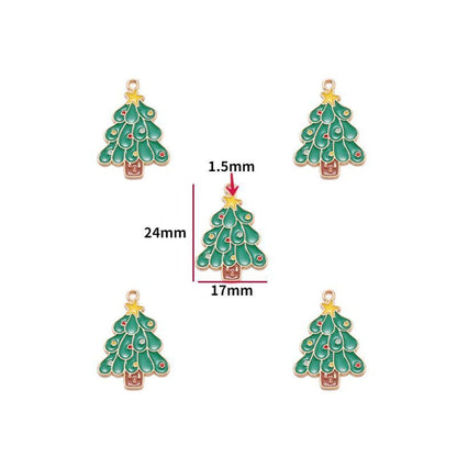 5PCS Christmas Tree Collection Charm For Jewelry Making Findings