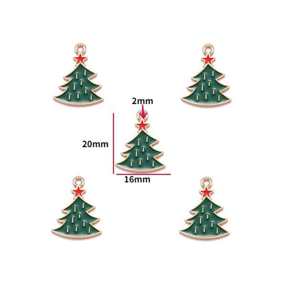 5PCS Christmas Tree Collection Charm For Jewelry Making Findings