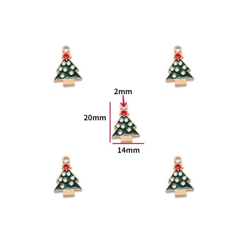 5PCS Christmas Tree Collection Charm For Jewelry Making Findings