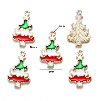 5PCS Christmas Tree Collection Charm For Jewelry Making Findings