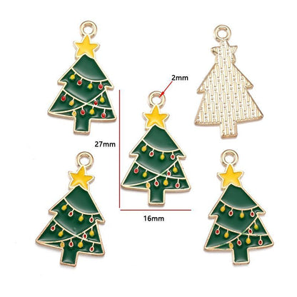 5PCS Christmas Tree Collection Charm For Jewelry Making Findings