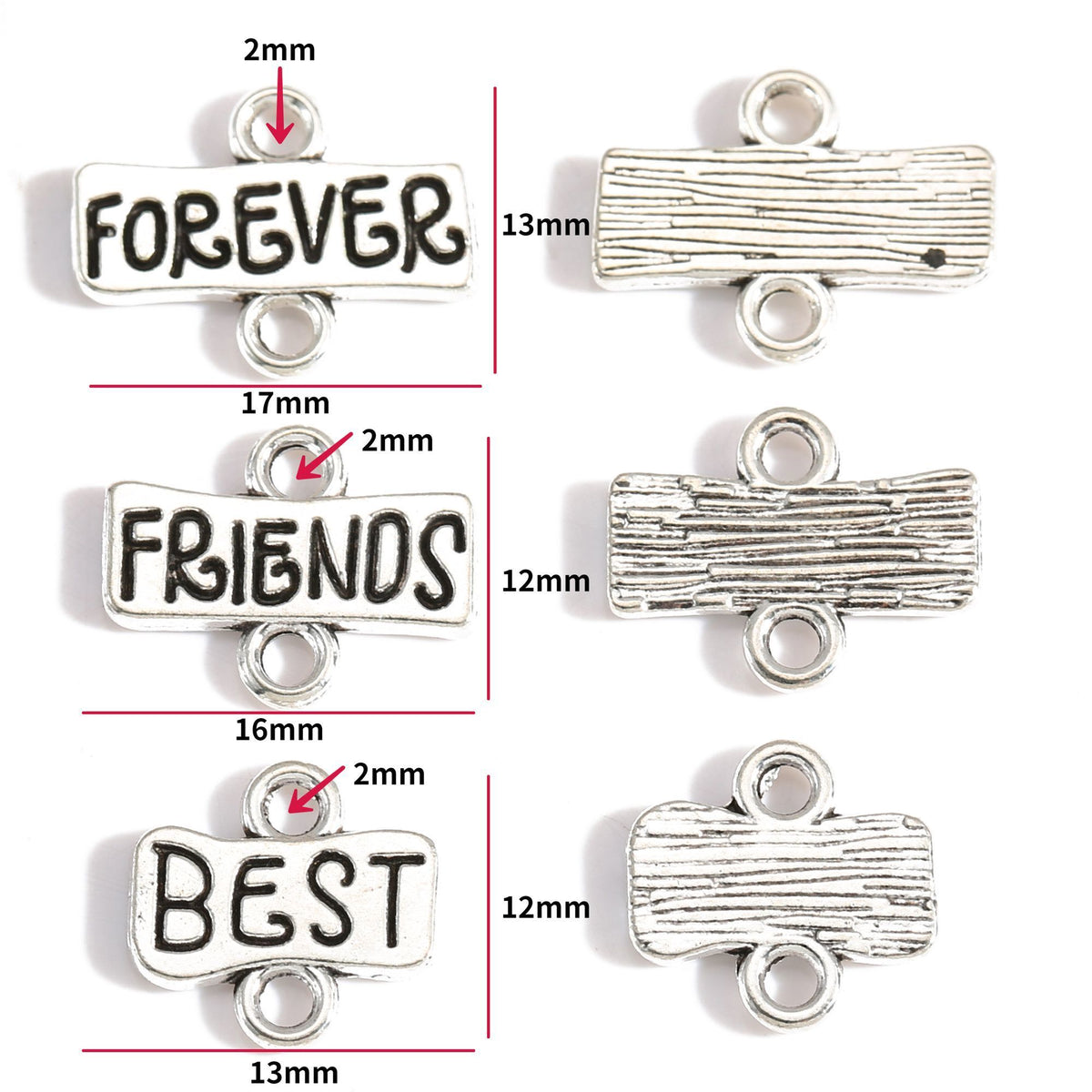 10PCS Friendship Theme Jewelry Making Findings Connector 13x17mm