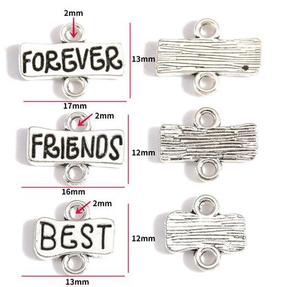 10PCS Friendship Theme Jewelry Making Findings Connector 13x17mm