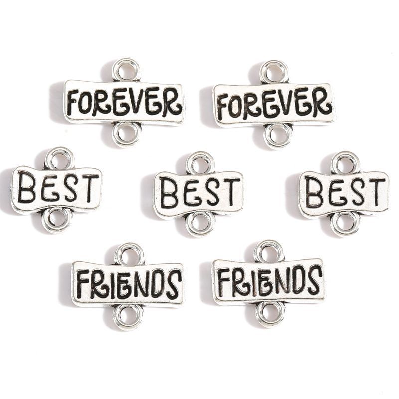 10PCS Friendship Theme Jewelry Making Findings Connector 13x17mm