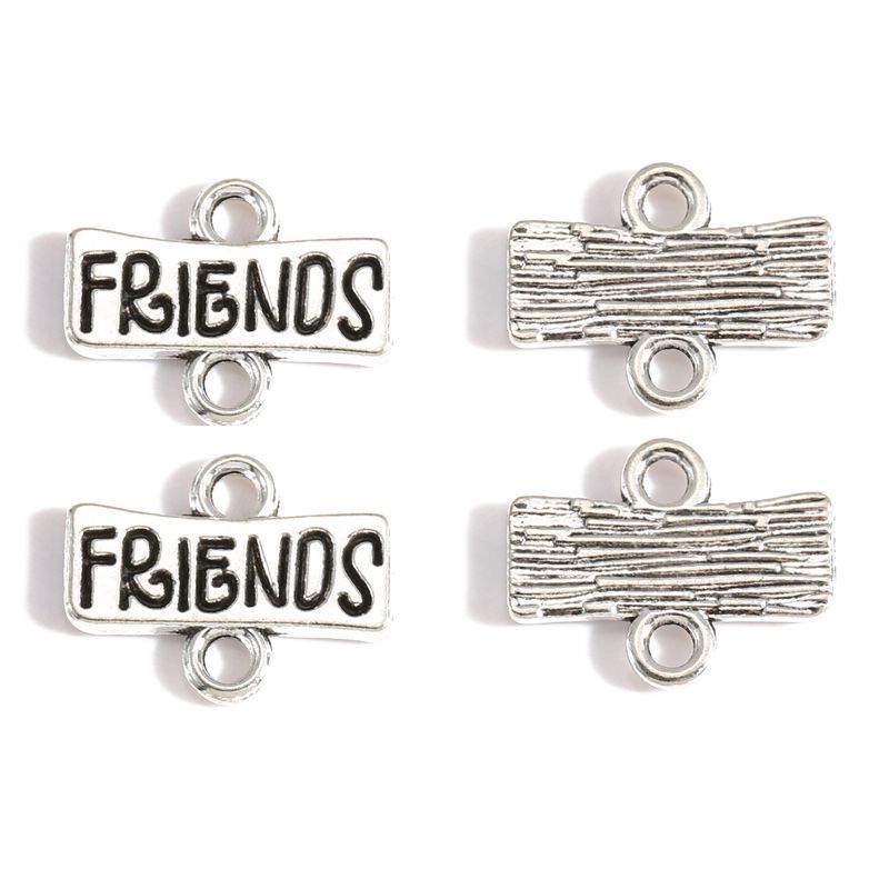 10PCS Friendship Theme Jewelry Making Findings Connector 13x17mm
