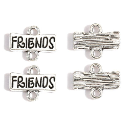 10PCS Friendship Theme Jewelry Making Findings Connector 13x17mm