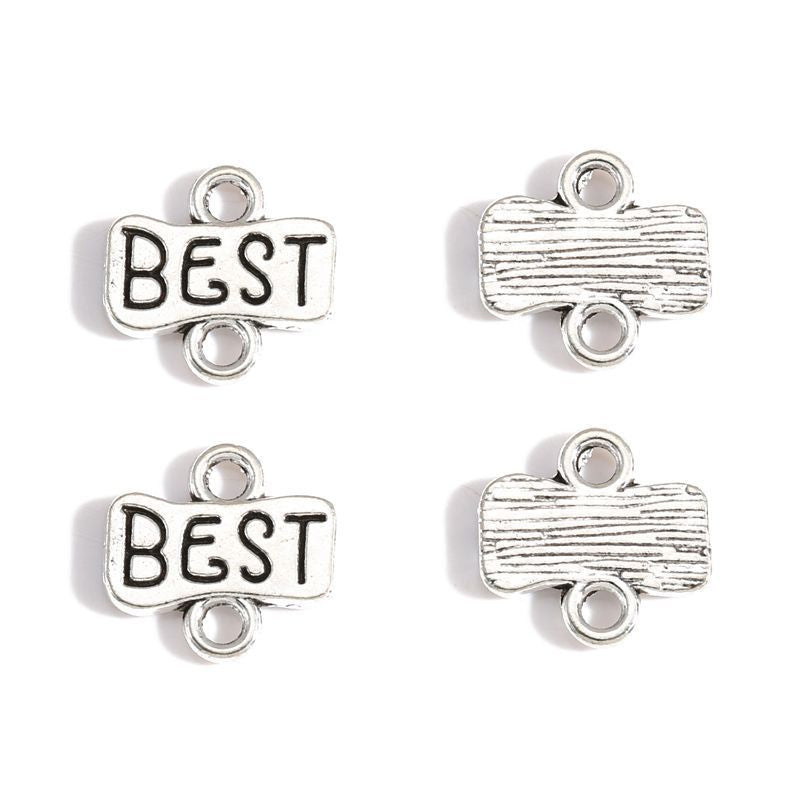 10PCS Friendship Theme Jewelry Making Findings Connector 13x17mm