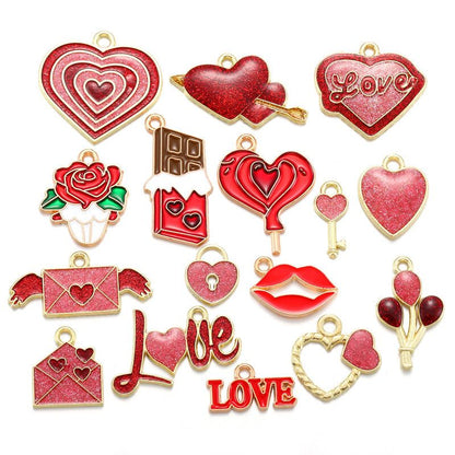 5PCS Valentines Package Collection Charm For Jewelry Making Findings