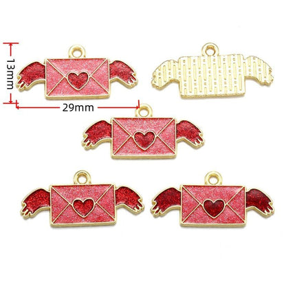 5PCS Valentines Package Collection Charm For Jewelry Making Findings