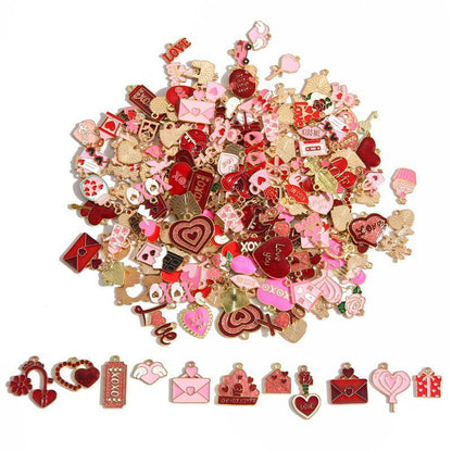 5PCS Valentines Theme Collection Charm For Jewelry Making Findings