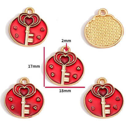 5PCS Valentines Theme Collection Charm For Jewelry Making Findings
