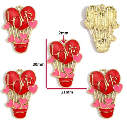 5PCS Valentines Theme Collection Charm For Jewelry Making Findings