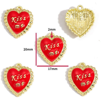 5PCS Valentines Theme Collection Charm For Jewelry Making Findings