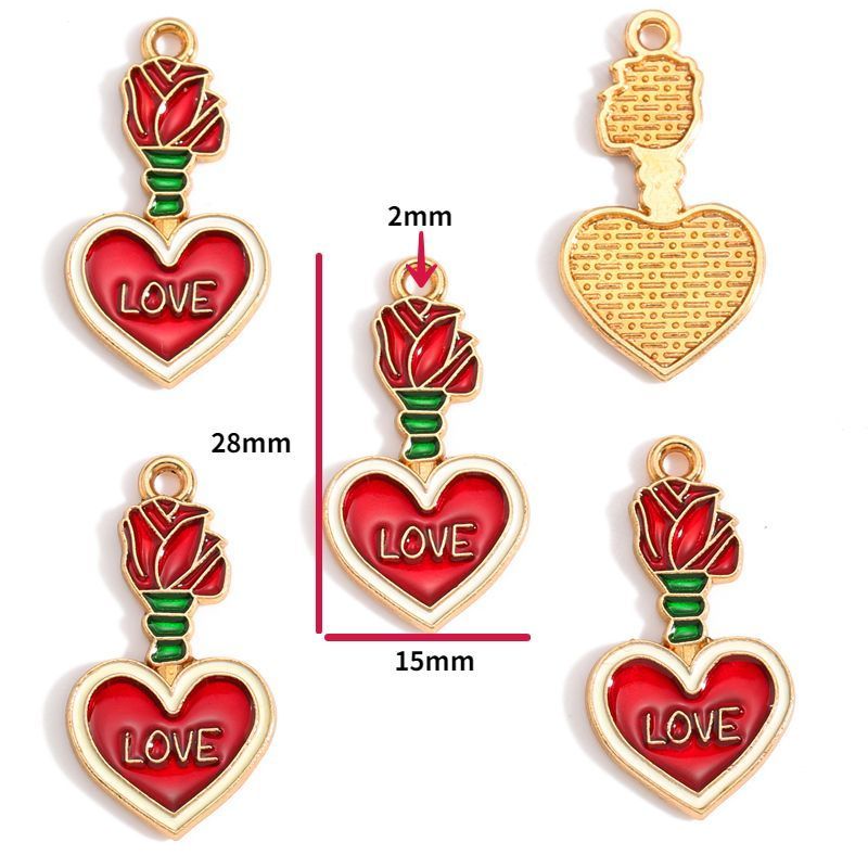 5PCS Valentines Theme Collection Charm For Jewelry Making Findings