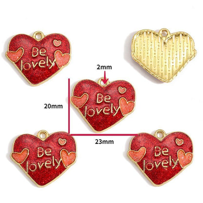 5PCS Valentines Theme Collection Charm For Jewelry Making Findings