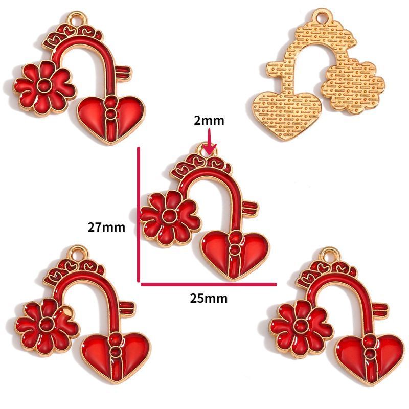 5PCS Valentines Theme Collection Charm For Jewelry Making Findings
