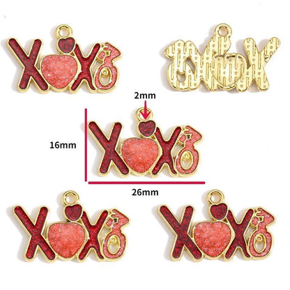 5PCS Valentines Theme Collection Charm For Jewelry Making Findings