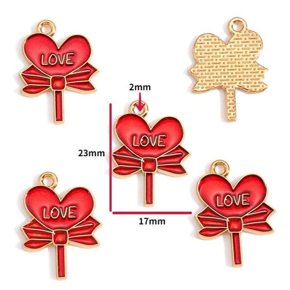 5PCS Valentines Theme Collection Charm For Jewelry Making Findings